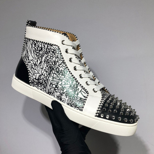 Christian Louboutin Mens Shoes Luxury Brand Red Bottom Design Louis Junior Spikes Flat with Original Box CL sneakers