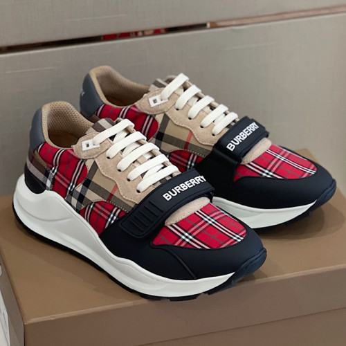 Burberry Men Shoes Fashion Sneakers Luxury Brand Vintage Cotton Sneaker with Original Box