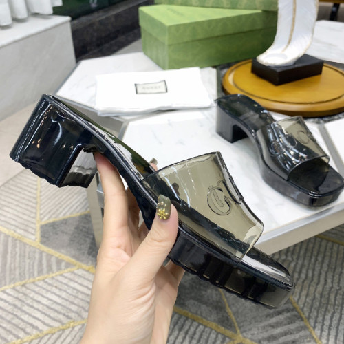 Gucci Womens Shoes Sandals Slides Slippers Luxury Brand Thick Sole 5cm Heel Design Women's GG slide sandal with Original Box