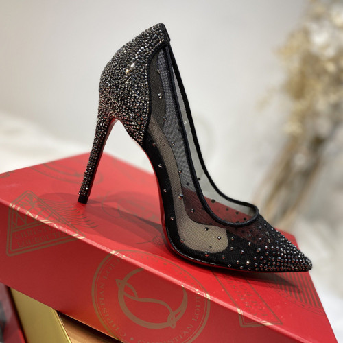 Christian Louboutin Womens Shoes Follies Strass High Heels Shoes Pumps 10CM