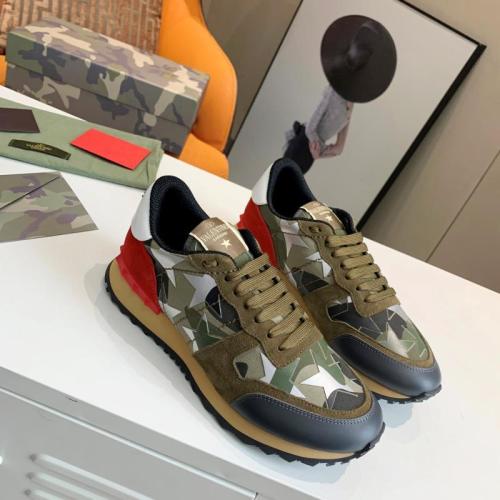 Valentino Men Shoes Fashion Design Luxury Brand ROCKSTUD CALFSKIN SNEAKER with Original Box