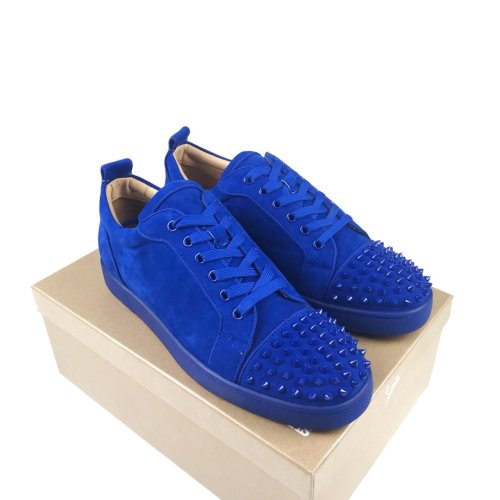 Christian Louboutin Mens Shoes Luxury Brand Red Bottom Design Louis Junior Spikes Flat with Original Box CL sneakers
