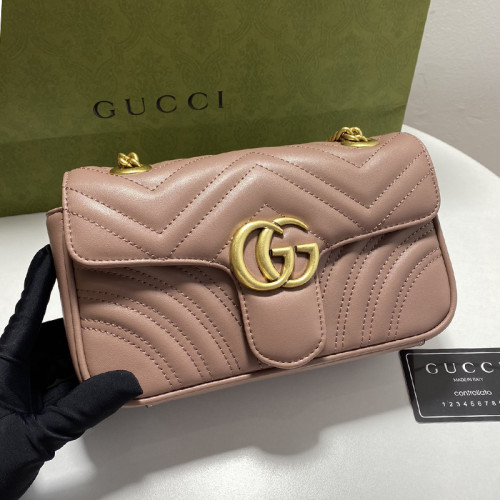 Gucci Womens Bags Shoulder Messenger Bag Luxury Brand Gucci GG Marmont matelassé mini bag with Original Box 446744 UM8AF 4340