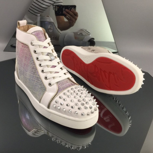 Christian Louboutin Mens Shoes Luxury Brand Red Bottom Design Louis Junior Spikes Flat with Original Box CL sneakers
