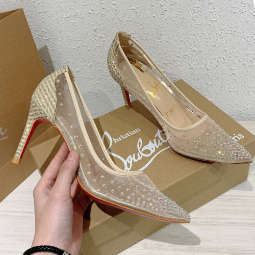 Christian Louboutin Womens Shoes Follies Strass High Heels Shoes Pumps 6.5cm 8.5cm