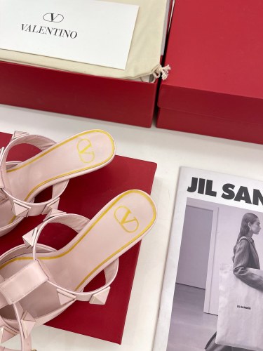 Valentino Women Shoes Mule Flip Flop Sandals ROMAN STUD SLIDE SANDAL IN QUILTED NAPPA with Original Box Luxury Brand 5cm Heel Design