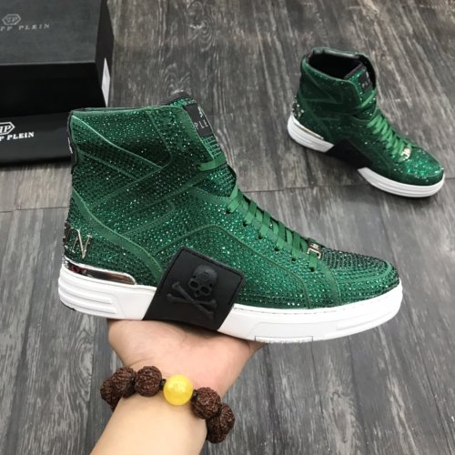 Philipp Plein Men Shoes High Top Sneaker Fashion Design Luxury Brand