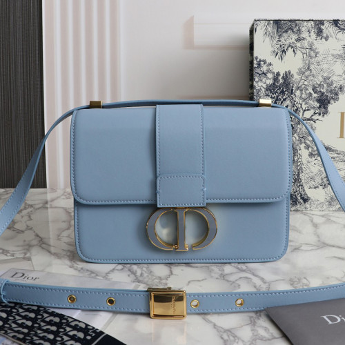 Dior Womens Bags Crossbody Bags Luxury Brand 30 MONTAIGNE BAG Blue Box Calfskin M9203UMOS_M941 with Original Box