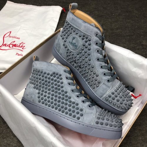 Christian Louboutin Mens Shoes Luxury Brand Red Bottom Design Louis Junior Spikes Flat with Original Box CL sneakers