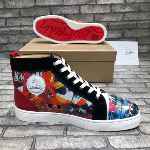 Christian Louboutin Mens Shoes Luxury Brand Red Bottom Design Louis Junior Spikes Flat with Original Box CL sneakers