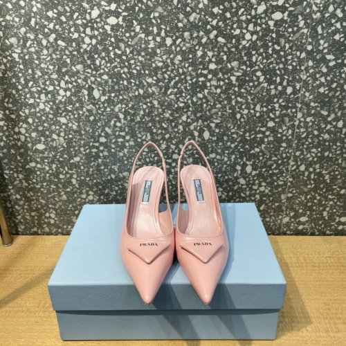 Prada Womens Shoes Slingback Pumps Luxury Brand Casual Shoes for Women with Original Box