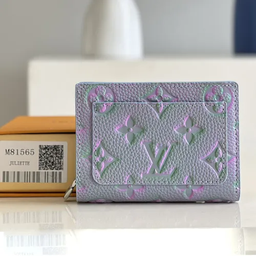 Louis Vuitton Womens Bags Wallets Luxury Brand Louis Vuitton CLÉA WALLET with Original Box M81525 Blue Monogram Empreinte embossed supple grained cowhide leather