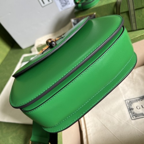 Gucci Womens Bags Handbags Shoulder Messenger Bags Luxury Brand Gucci Bamboo 1947 small top handle bag in green leather 675797 10ODT 3384 with Original Box