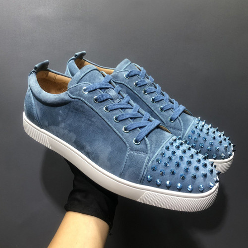 Christian Louboutin Mens Shoes Luxury Brand Red Bottom Design Louis Junior Spikes Flat with Original Box CL sneakers
