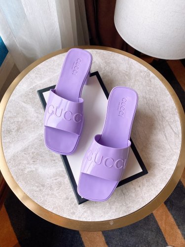 Gucci Womens Shoes Sandals Slides Slippers Luxury Brand Thick Sole 5cm Heel Design Women's GG slide sandal with Original Box