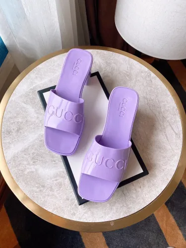 Gucci Womens Shoes Sandals Slides Slippers Luxury Brand Thick Sole 5cm Heel Design Women's GG slide sandal with Original Box