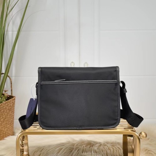 Prada Mens Womens Bags Shoulder Bag Luxury Brand Black Re-Nylon and Saffiano leather shoulder bag with Original Box 2VD769_2DMH_F0002_V_OLO