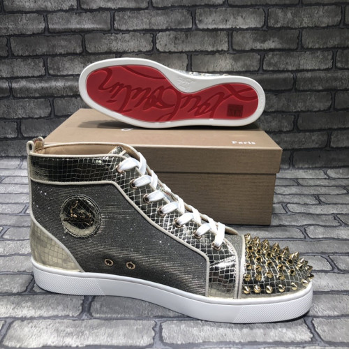 Christian Louboutin Mens Shoes Luxury Brand Red Bottom Design Louis Junior Spikes Flat with Original Box CL sneakers