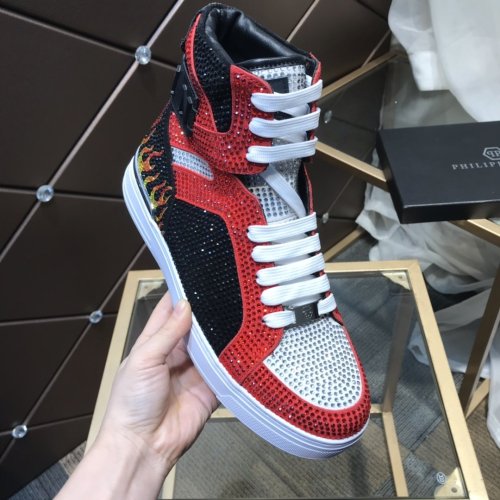Philipp Plein Men Shoes High Top Sneaker Fashion Design Luxury Brand