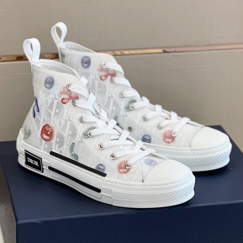 Dior Mens Shoes Sneakers Casual Luxury Brand B23 HIGH-TOP SNEAKER Dior Oblique Canvas with Original Box 3SH118ZMK_H761