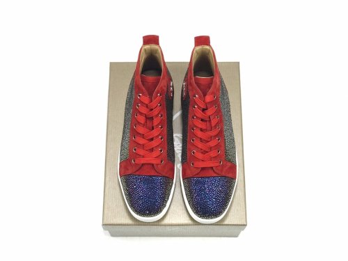 Christian Louboutin Mens Shoes Luxury Brand Red Bottom Design Louis Junior Spikes Flat with Original Box CL sneakers
