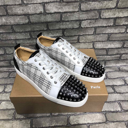 Christian Louboutin Mens Shoes Luxury Brand Red Bottom Design Louis Junior Spikes Flat with Original Box CL sneakers
