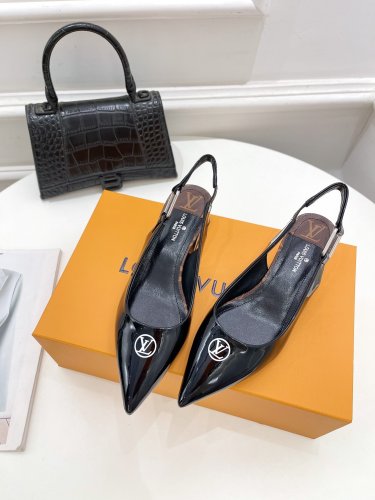 Louis Vuitton Womens Shoes Pumps Sandals Leather Design Luxury Brand Fashion Sandals with Original Box