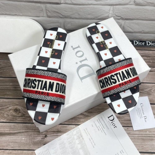 Dior Women Shoes Mule DWAY SLIDE Luxury Brand Womens Sandals Slippers with Original Box