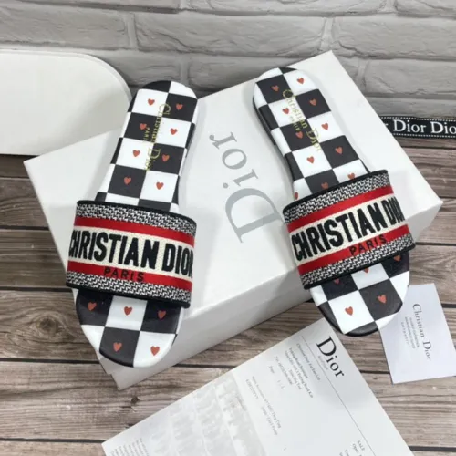 Dior Women Shoes Mule DWAY SLIDE Luxury Brand Womens Sandals Slippers with Original Box