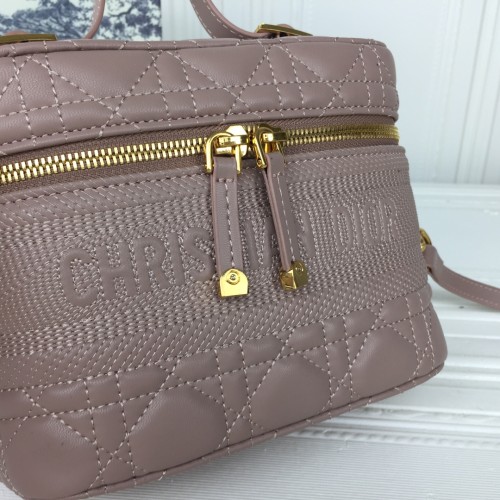 Dior Womens Bags Luxury Brand Fashion Small Diortravel Vanity Case Cannage Lambskin with Original Box