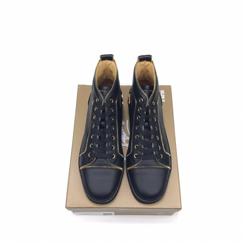 Christian Louboutin Mens Shoes Luxury Brand Red Bottom Design Louis Junior Spikes Flat with Original Box CL sneakers