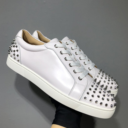 Christian Louboutin Mens Shoes Luxury Brand Red Bottom Design Louis Junior Spikes Flat with Original Box CL sneakers