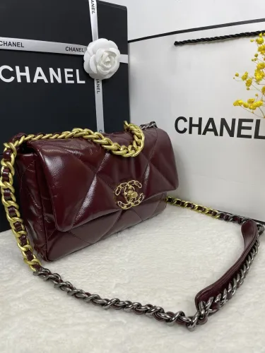 Chanel Womens Bags Shoulder Messenger Bags Chanel 19 Flap Bag Luxury Brand with Original Box