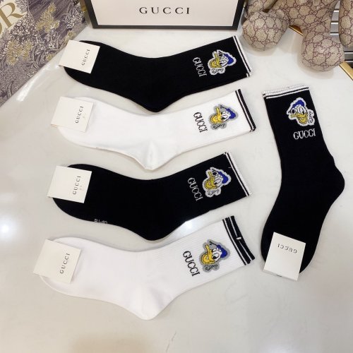 Gucci Socks 5 Pairs with Original Box Luxury Brand Breathable Gucci Sock