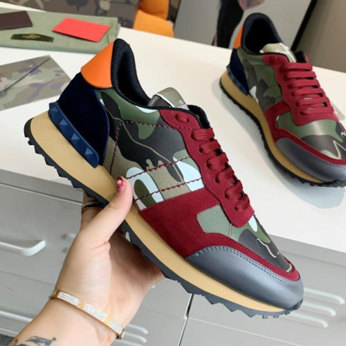 Valentino Men Shoes Fashion Design Luxury Brand ROCKSTUD CALFSKIN SNEAKER with Original Box