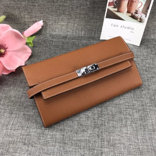 Hermes Womens Mens Wallets Purse Kelly Bag Clutch Leather Design Coin Bag with Original Box