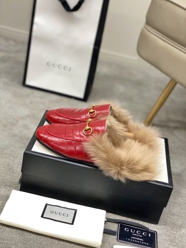 Gucci Womens Shoes Casual Loafers Design Luxury Brand Leather Princetown with Original Box