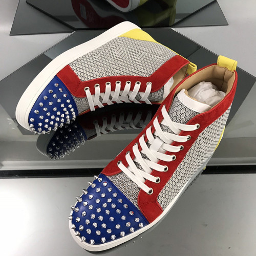 Christian Louboutin Mens Shoes Luxury Brand Red Bottom Design Louis Junior Spikes Flat with Original Box CL sneakers