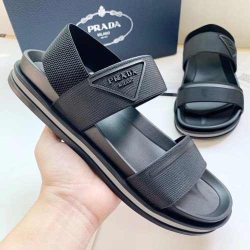 Prada Men Shoes Slippers Summer Beach Slide Luxury Brand Sandals with Original Box