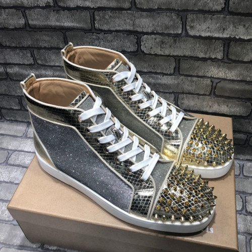 Christian Louboutin Mens Shoes Luxury Brand Red Bottom Design Louis Junior Spikes Flat with Original Box CL sneakers