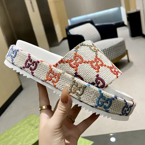 Gucci Womens Shoes Platform Slide Sandal Summer Design Luxury Brand Double GG Women Slippers with Original Box 623212 UFT00 8464