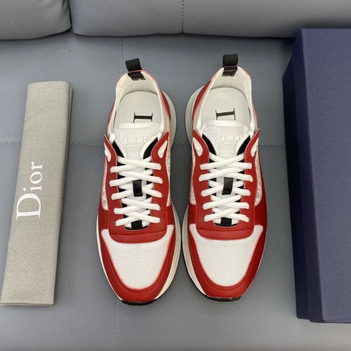 Dior Men Shoes Fashion B25 RUNNER SNEAKER Black Dior Oblique Canvas And Suede with Original Box