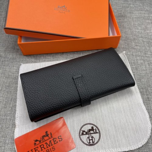 Hermes Womens Mens Wallets Purse Long Clutch Leather Design Coin Bag with Original Box