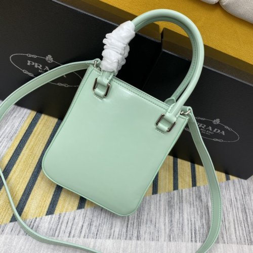 Prada Womens Bag Small Brushed Leather Tote