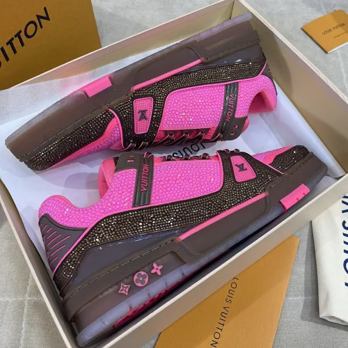 Louis Vuitton Womens Shoes Fashion Sneakers Design Luxury Brand LV TRAINER SNEAKER Mix of materials with Original Box 1A9JI9
