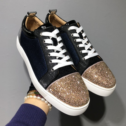 Christian Louboutin Mens Shoes Luxury Brand Red Bottom Design Louis Junior Spikes Flat with Original Box CL sneakers