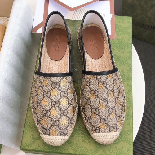 Gucci Womens Shoes Double G Espadrilles 551890 BKO00 1000 Luxury Brand Black Leather Platform Espadrille With Double G with Original Box