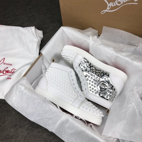 Christian Louboutin Mens Shoes Luxury Brand Red Bottom Design Louis Junior Spikes Flat with Original Box CL sneakers
