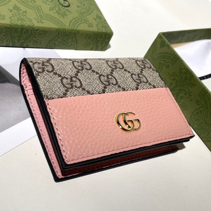 Gucci Womens Bags Wallets Leather Design Luxury Brand GG Marmont card case wallet with Original Box 658610 17WAG 5788