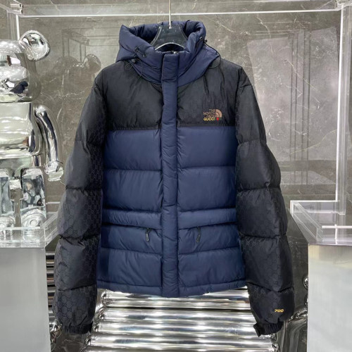 Gucci X The North Face Design Mens Womens Winter Windprood Down Jackets Keep Warm 90% White Duck Down